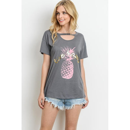 Happiness Is The Best Makeup Cold Shoulder Tee