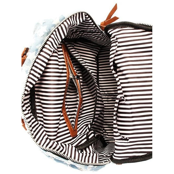 Distressed Denim Backpack/Hiking Bag