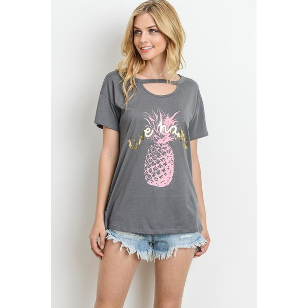 Live Happy Pineapple Graphic Tee