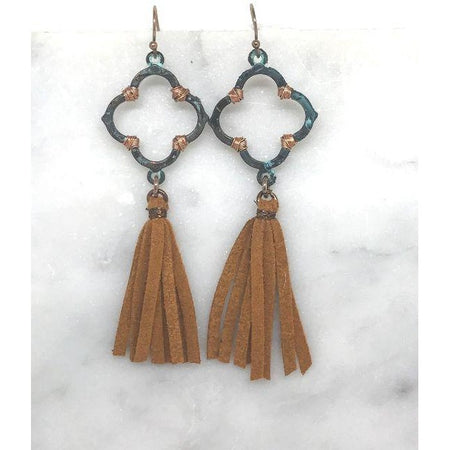 Rosegold & Stone Dangle Earrings