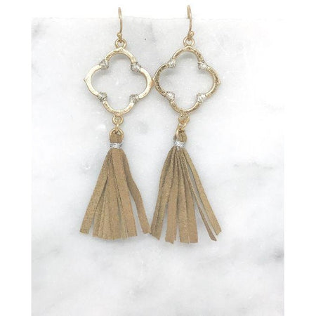 Flapper Fan Tassel Drop Earrings