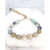 Natural Stone Beaded Cord Bracelet