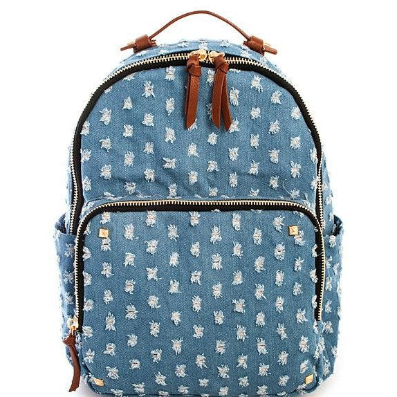 denim back pack hiking back pack distressed denim