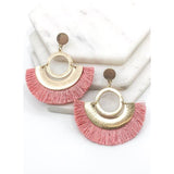 Full Moon Fan Tassel Earrings