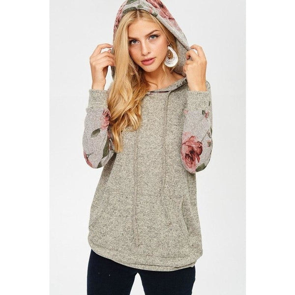 Graceful Rose Hooded Pullover