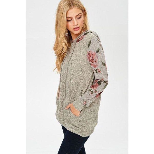 Graceful Rose Hooded Pullover