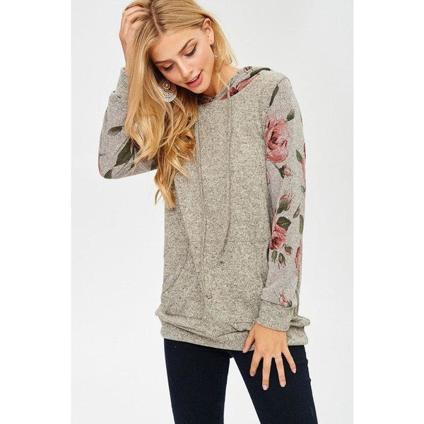 Graceful Rose Hooded Pullover