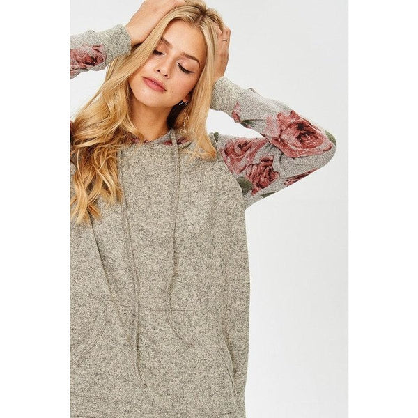 Graceful Rose Hooded Pullover