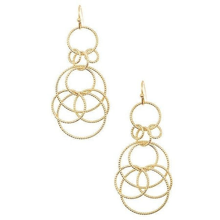 Melrose-Double Round Ornate Drop Earrings